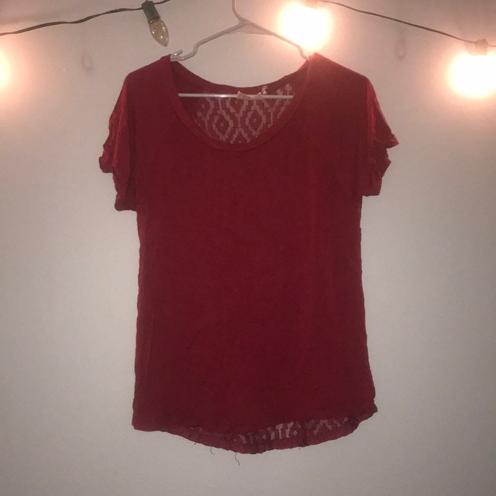 PacSun Loose T-Shirt with Tribal Mesh Backing